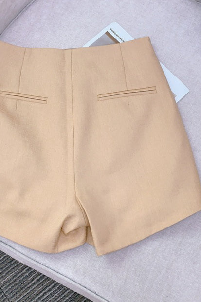 Emily & Isabella Brooks | Embroidered High Waist Skirt in Champagne