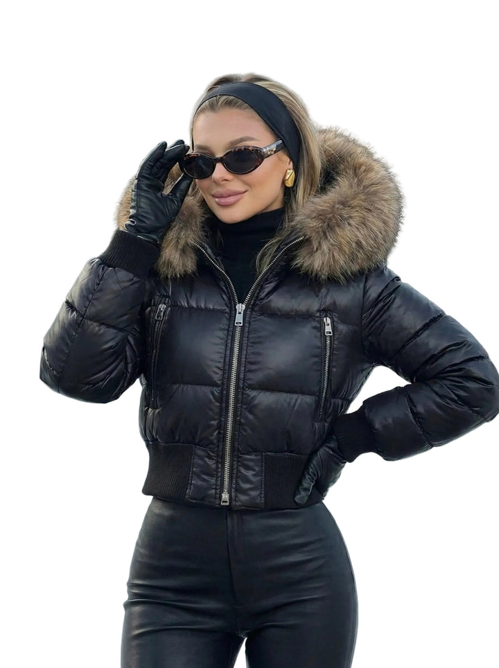 Emily & Isabella Brooks | Faux Fur Hooded Puffer Jacket