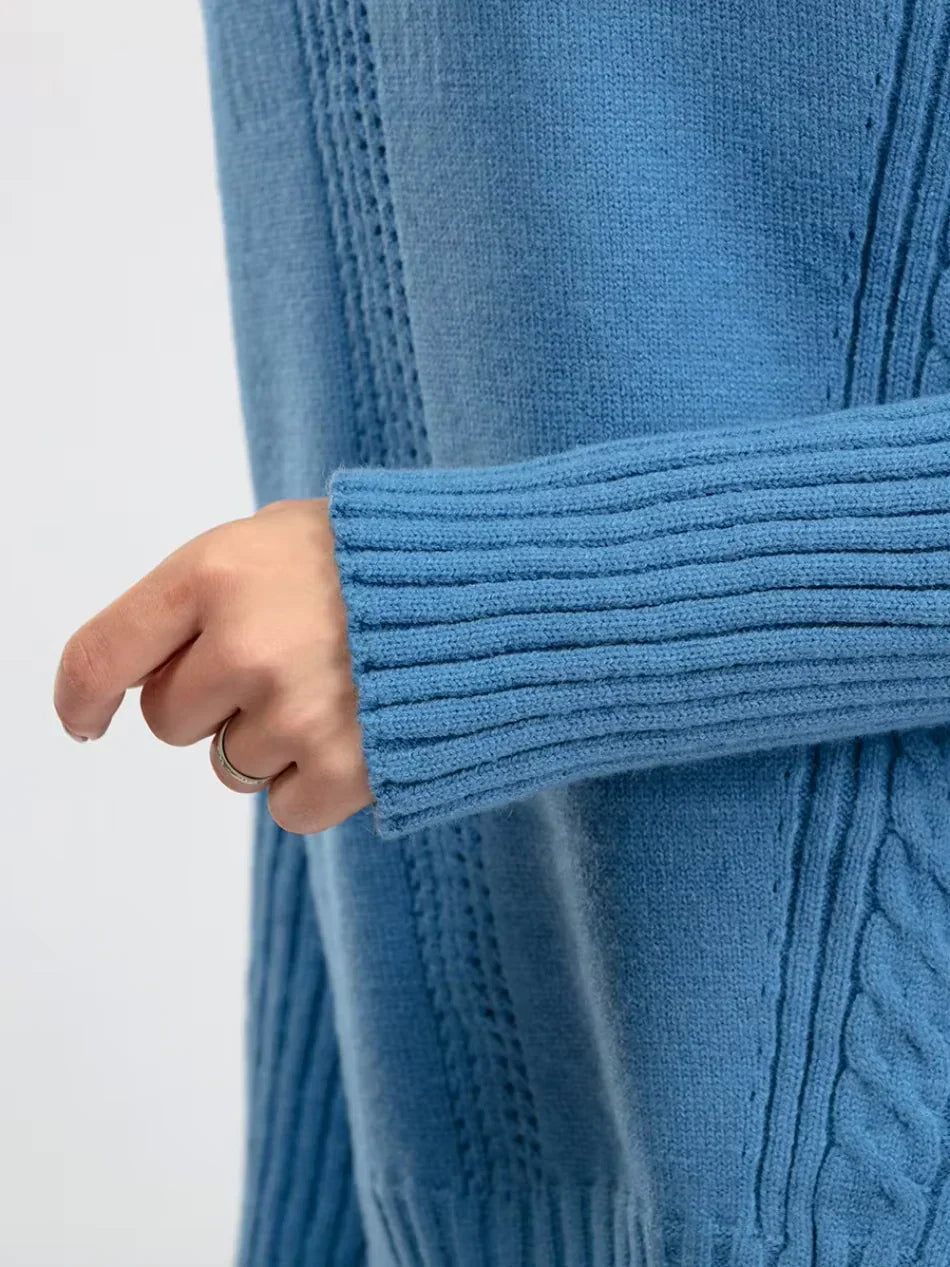 Emily & Isabella Brooks | High-Neck Knit Sweater & Loose Pants Set