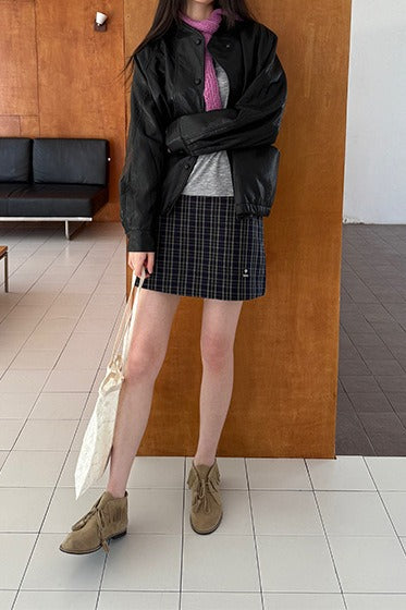 Emily & Isabella Brooks | High Waist A-Line Skirt in Vintage Plaid