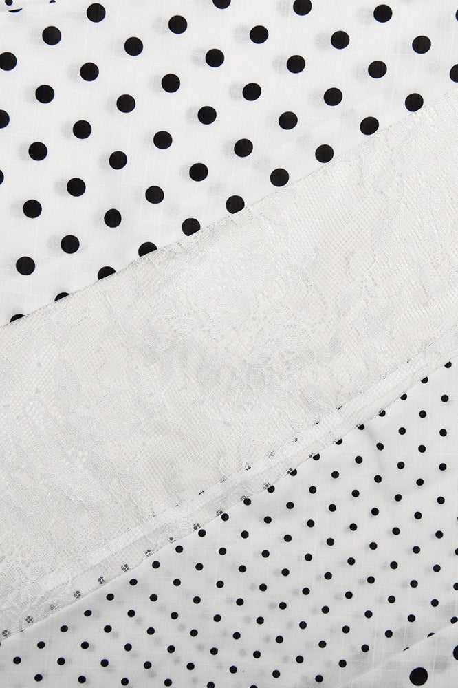 Emily & Isabella Brooks | Sheer Polka Dot Asymmetrical Skirt
