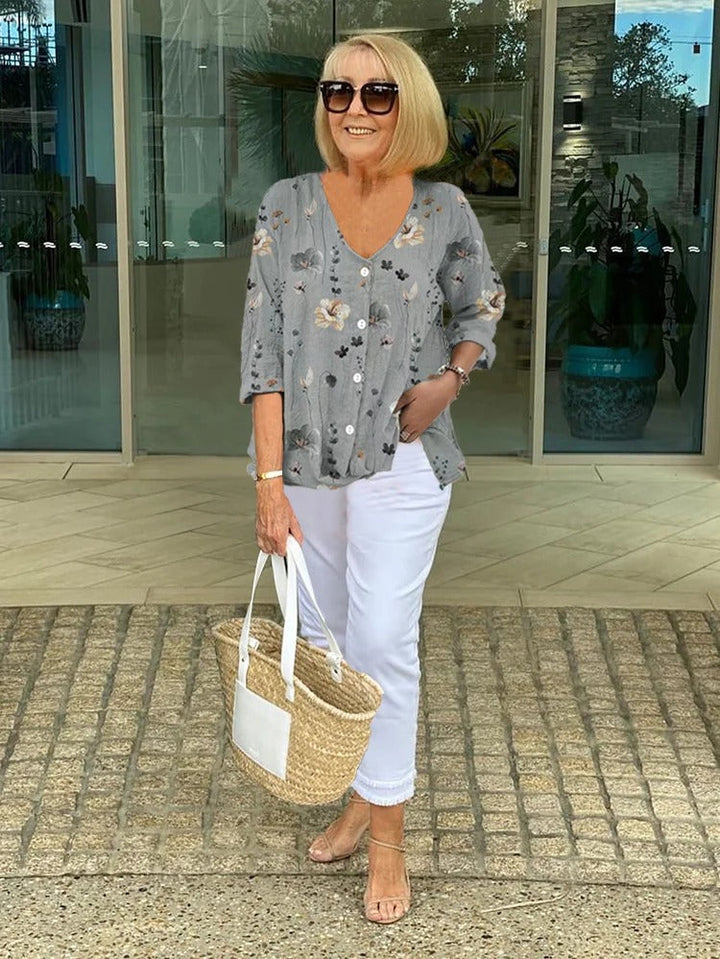 Emily & Isabella Brooks | Printed Button Tunic Top
