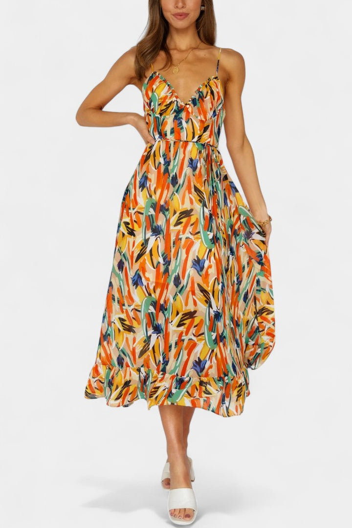 Emily & Isabella Brooks | Midi Dress in Vibrant Pattern