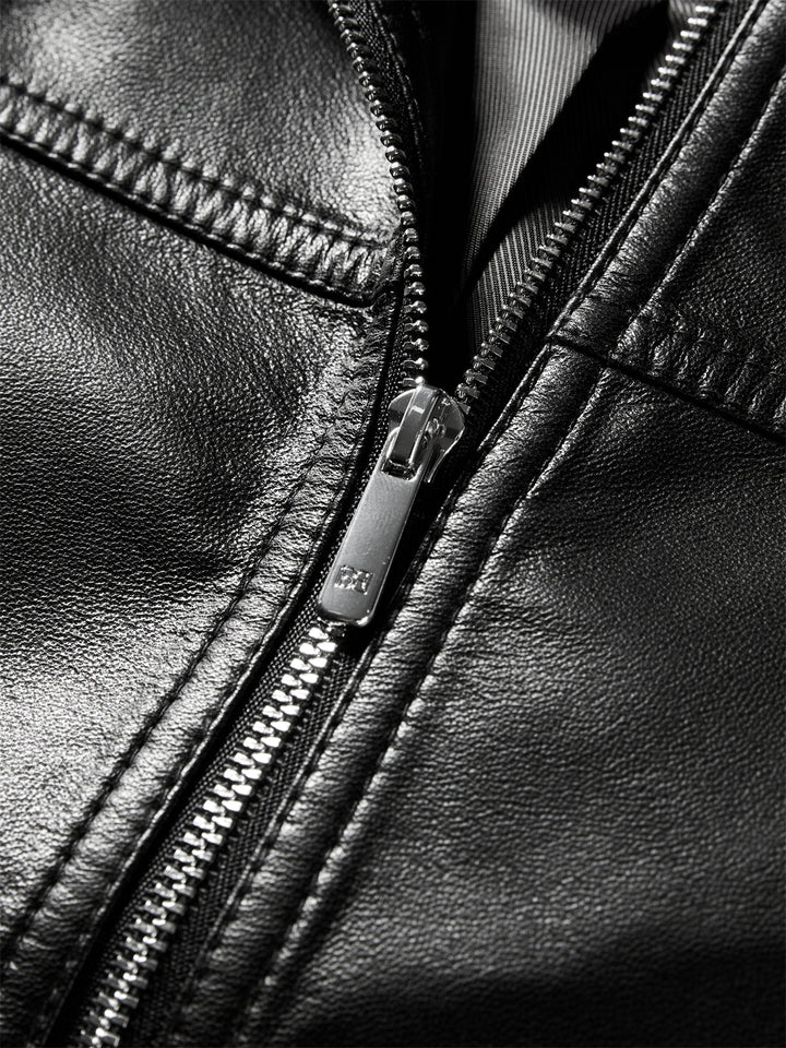 Emily & Isabella Brooks | Short PU motorcycle jacket