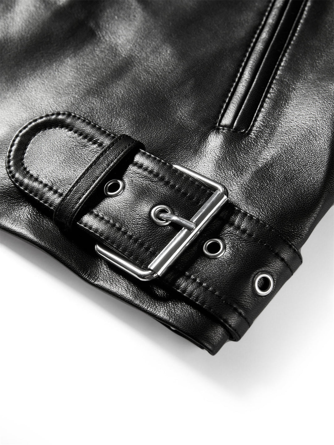 Emily & Isabella Brooks | Short PU motorcycle jacket