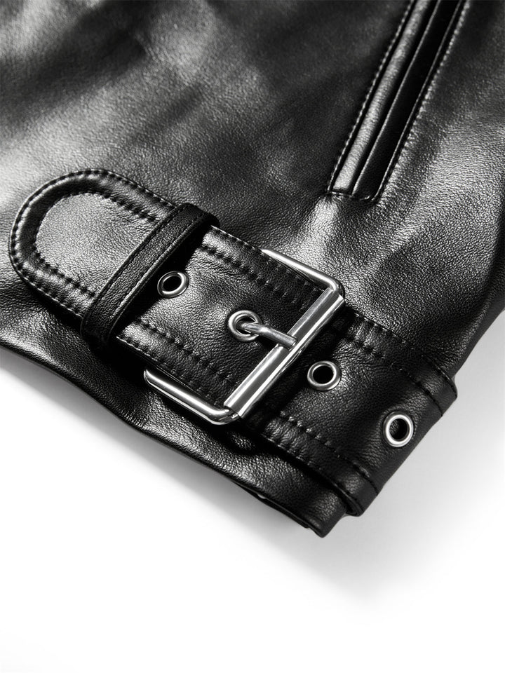 Emily & Isabella Brooks | Short PU motorcycle jacket