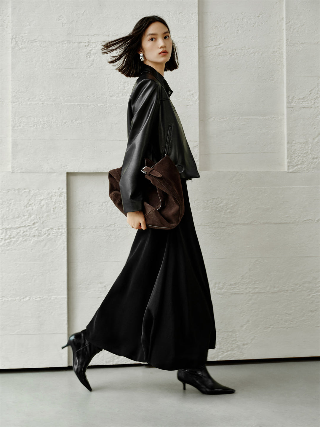 Emily & Isabella Brooks | Short PU motorcycle jacket