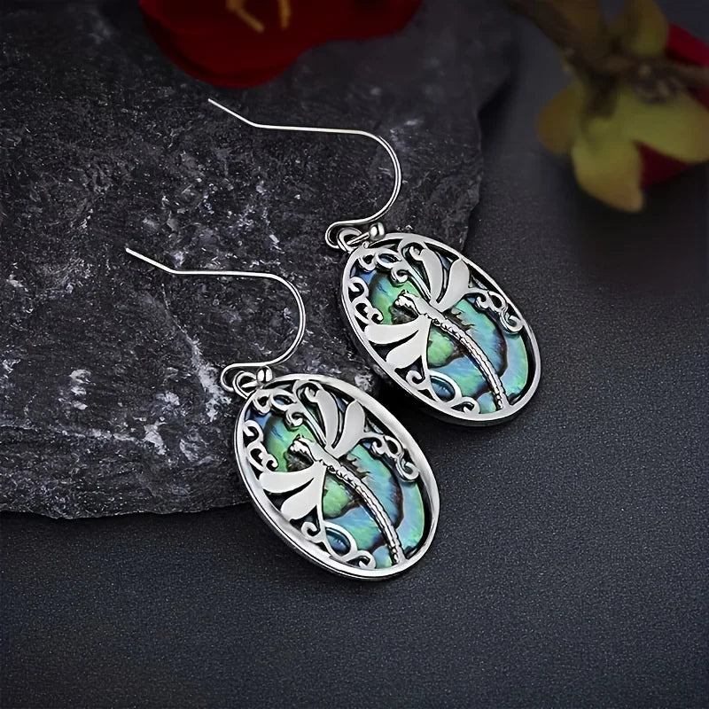 Emily & Isabella Brooks | Abalone Shell Dragonfly Earrings
