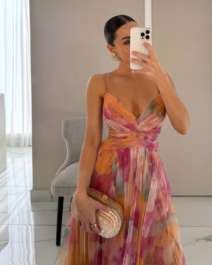 Emily & Isabella Brooks | Women's Dress | V-Neck & Flowing Skirt