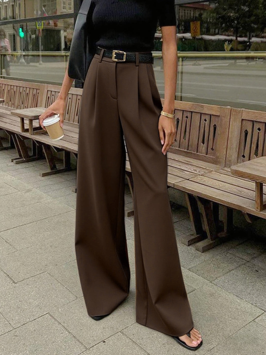 Emily & Isabella Brooks | Solid Wide Leg Pants