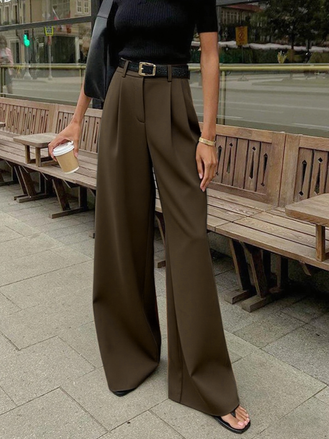 Emily & Isabella Brooks | Solid Wide Leg Pants
