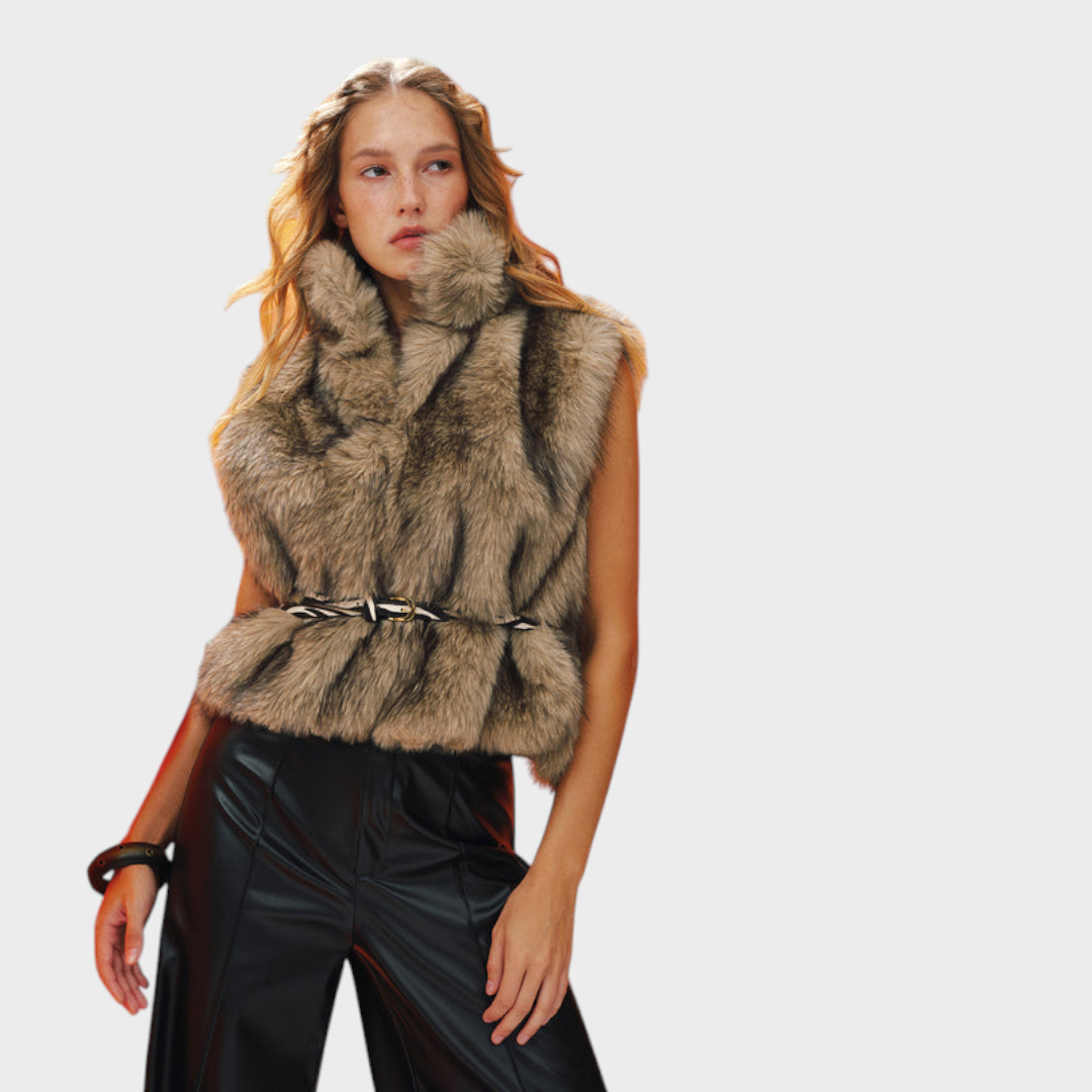Emily & Isabella Brooks | Synthetic Fur Gilet without Belt