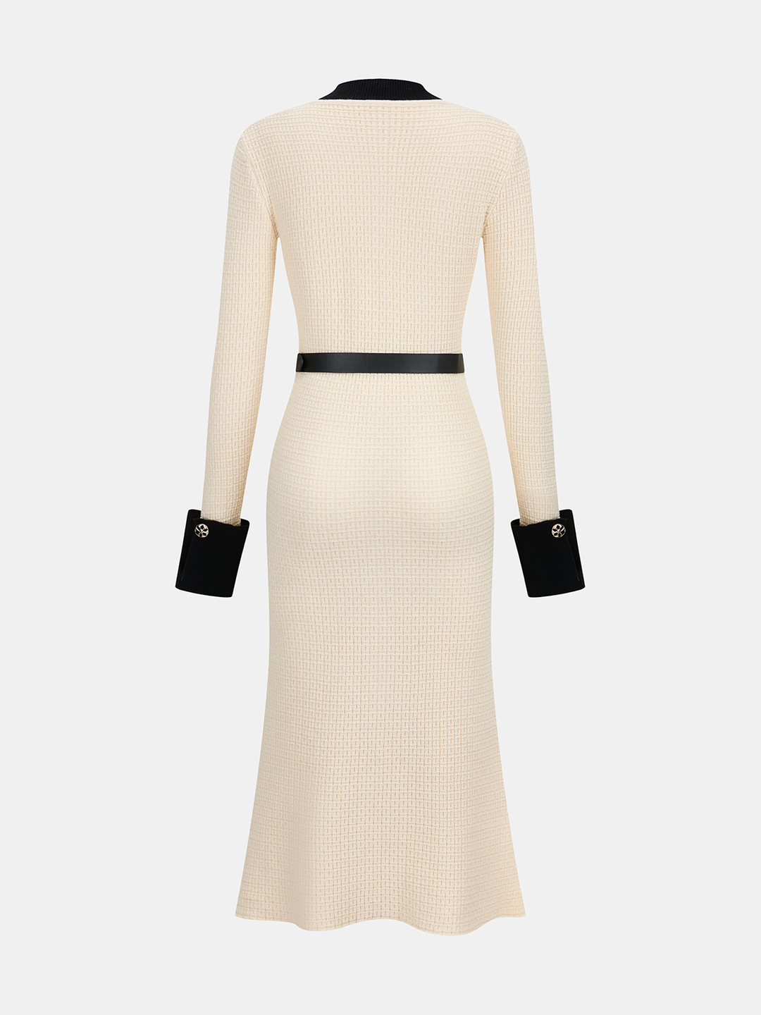 Emily & Isabella Brooks | Contrast-Trim Button-Front Midi Dress with Belt