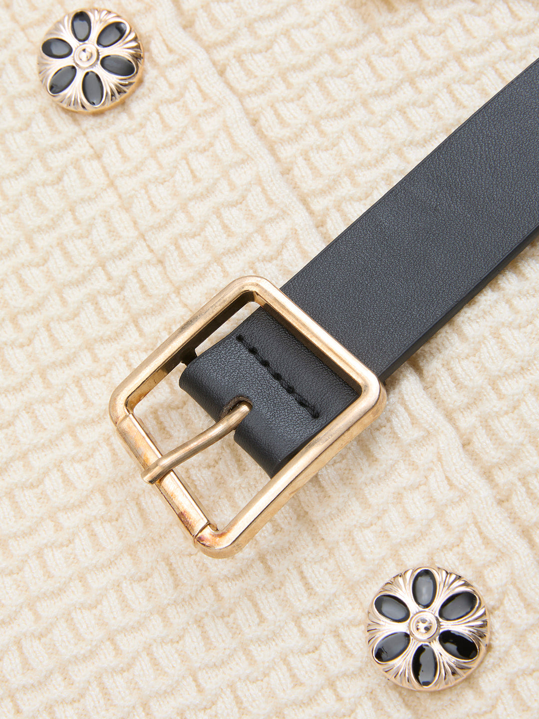 Emily & Isabella Brooks | Contrast-Trim Button-Front Midi Dress with Belt