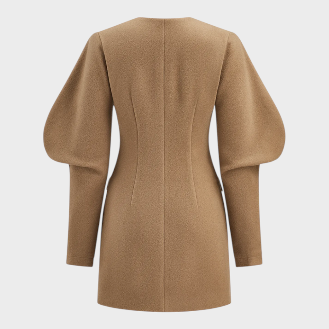 Emily & Isabella Brooks | Mini Dress in Short Fabric with Puff Sleeves