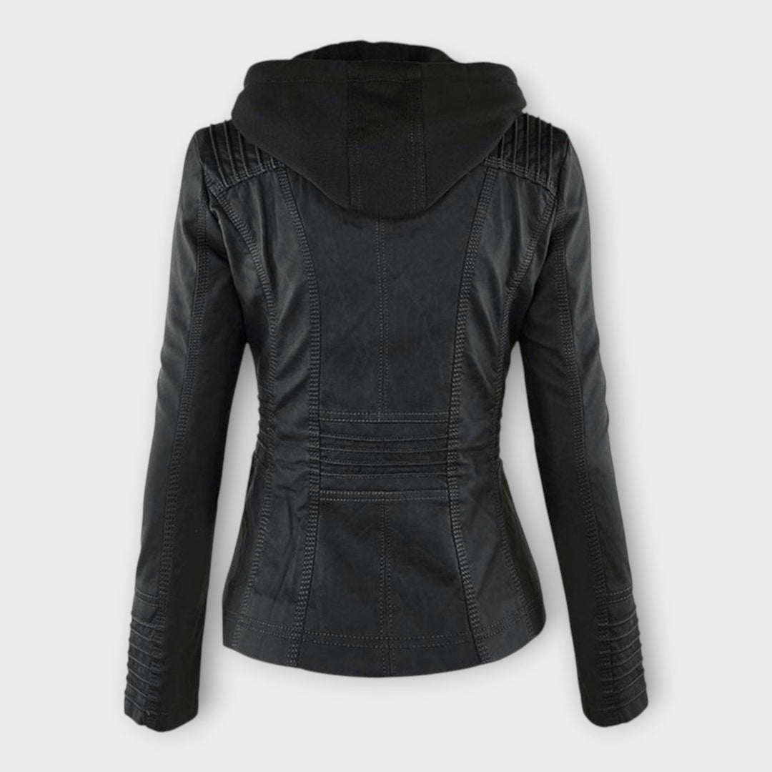Emily & Isabella Brooks | Leather Jacket with Hood