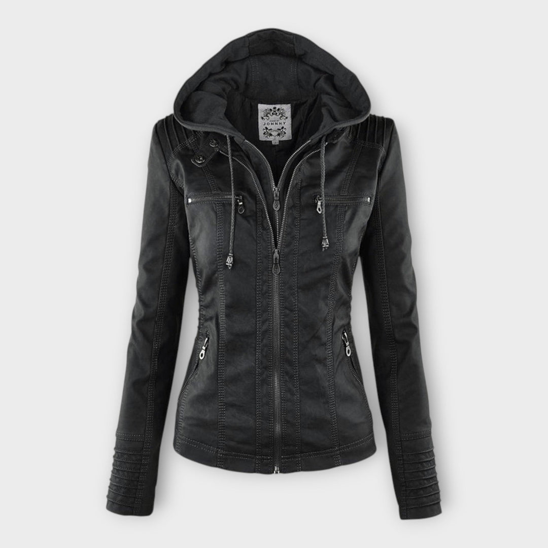 Emily & Isabella Brooks | Leather Jacket with Hood