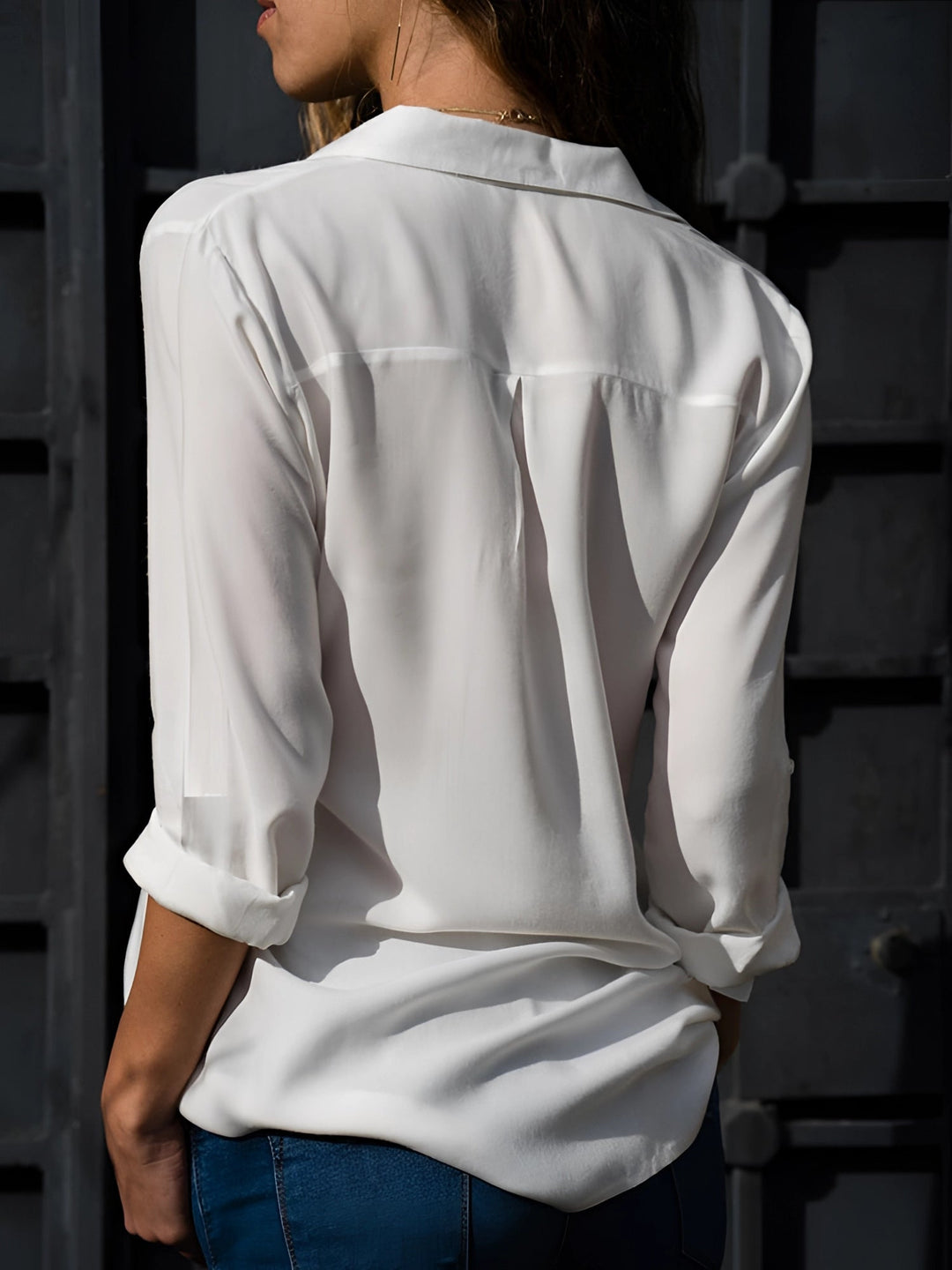 Emily & Isabella Brooks | Fluid Silk Blouse with V-Neck