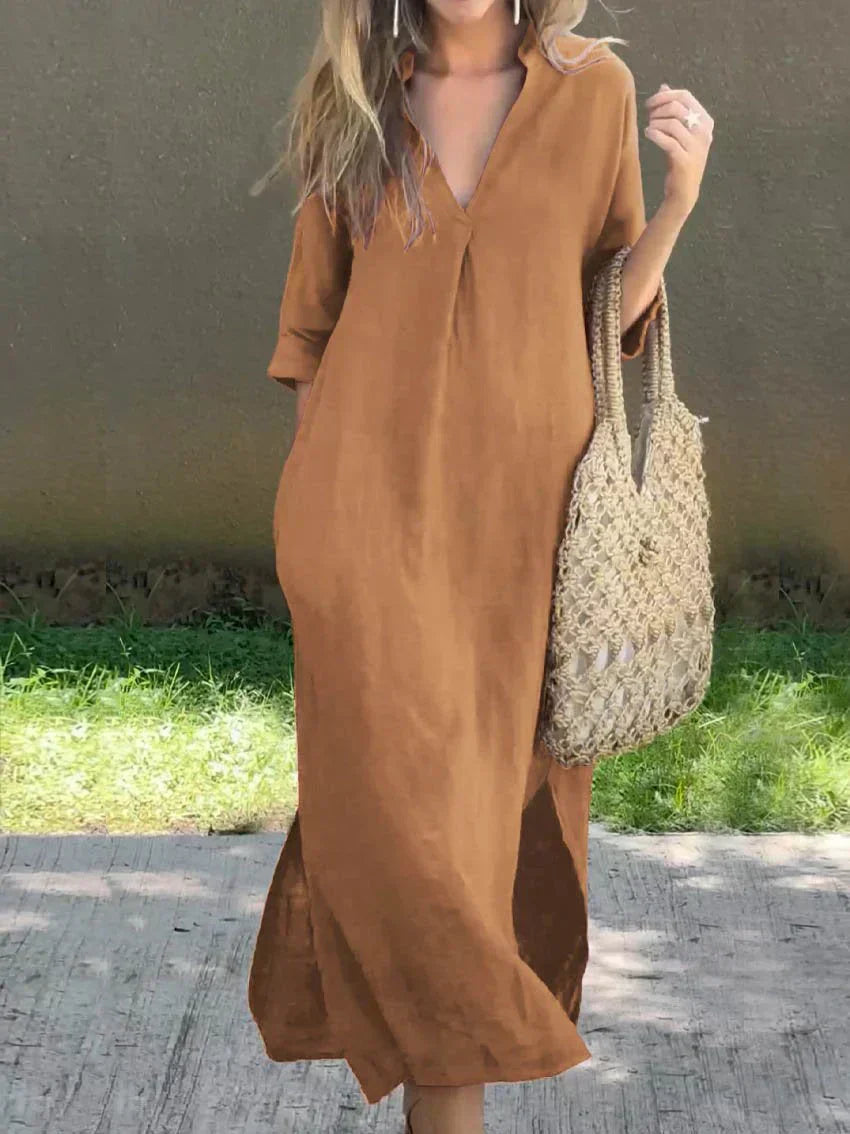 Emily & Isabella Brooks | V-Neck Summer Maxi Dress