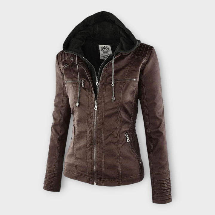 Emily & Isabella Brooks | Leather Jacket with Hood