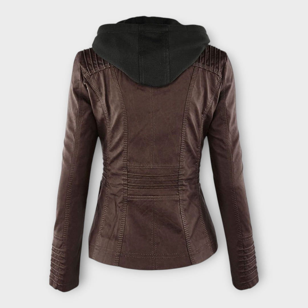 Emily & Isabella Brooks | Leather Jacket with Hood