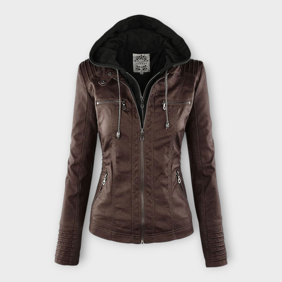 Emily & Isabella Brooks | Leather Jacket with Hood