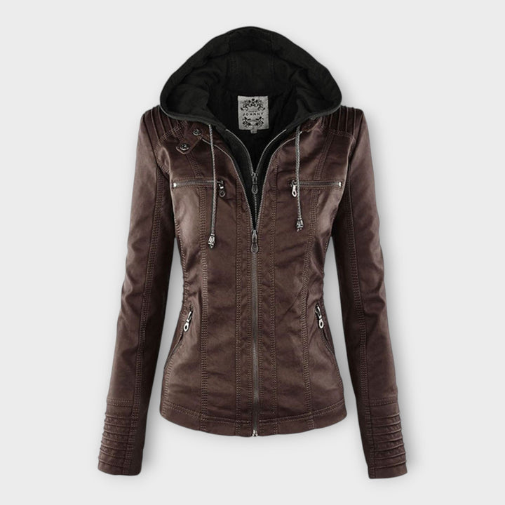Emily & Isabella Brooks | Leather Jacket with Hood