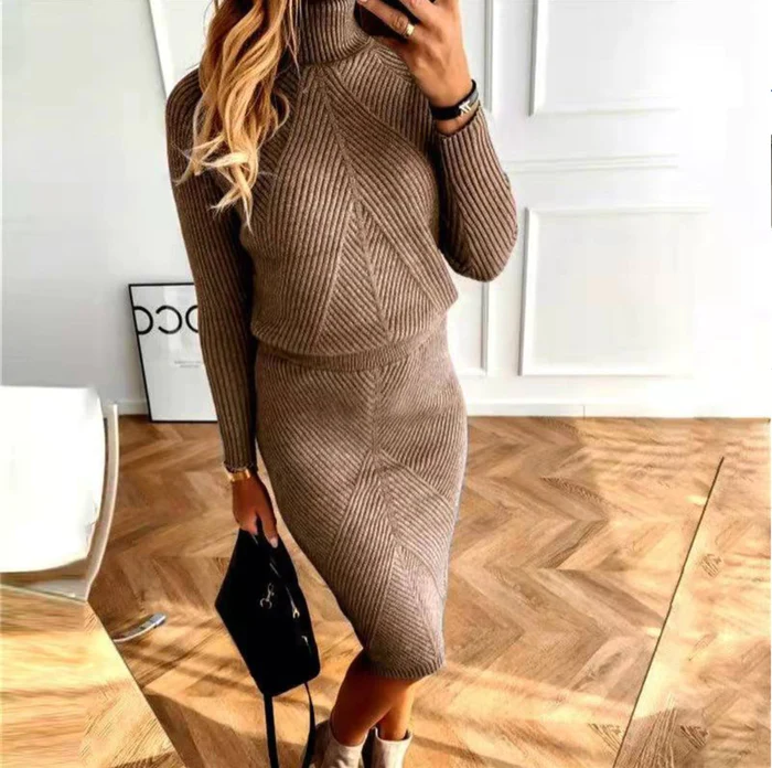 Emily & Isabella Brooks | Cozy Turtleneck Sweater Dress