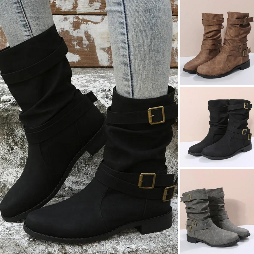 Emily & Isabella Brooks | Women's Casual Martin Boots, Round Toe Design