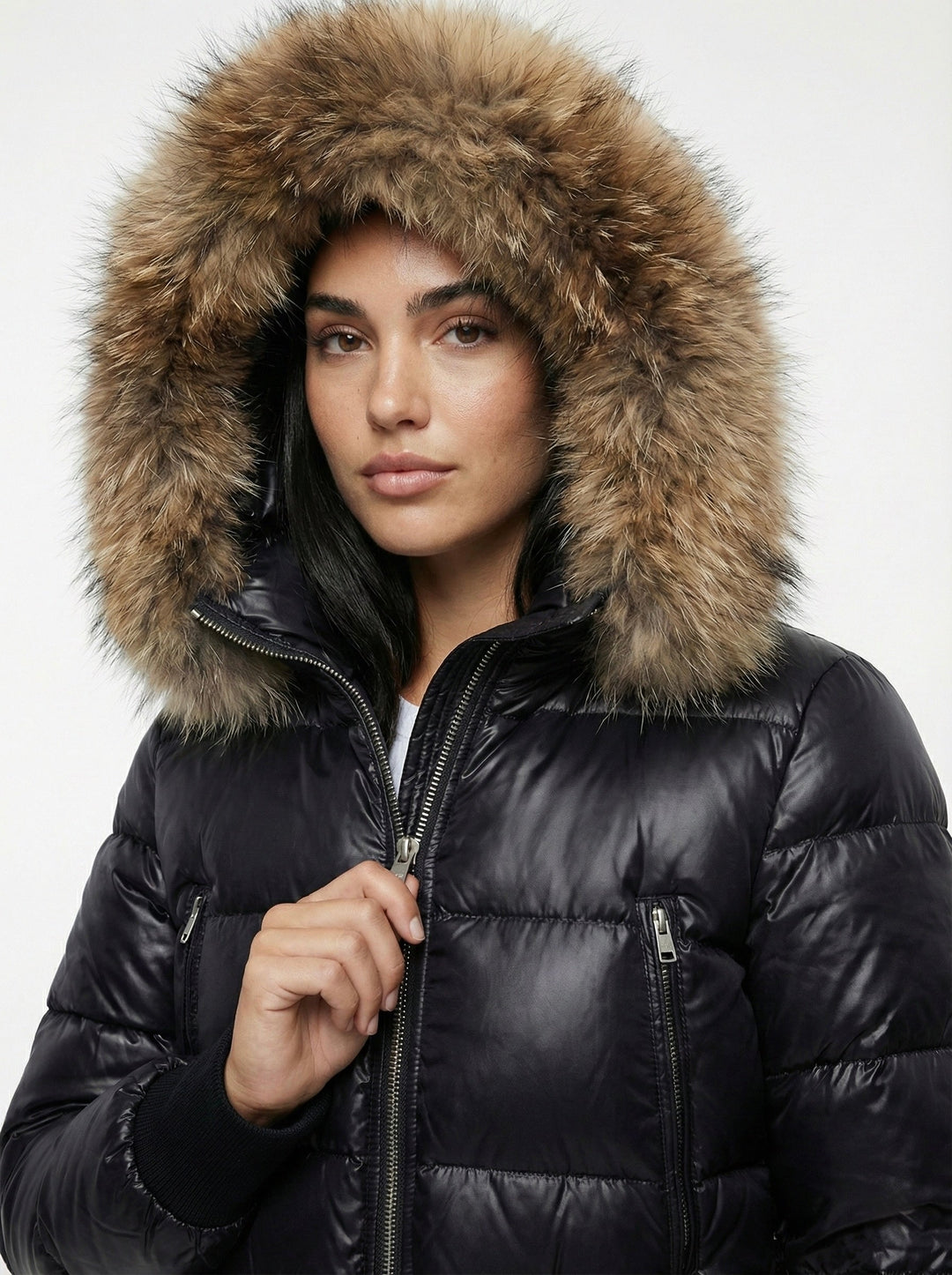 Emily & Isabella Brooks | Faux Fur Hooded Puffer Jacket