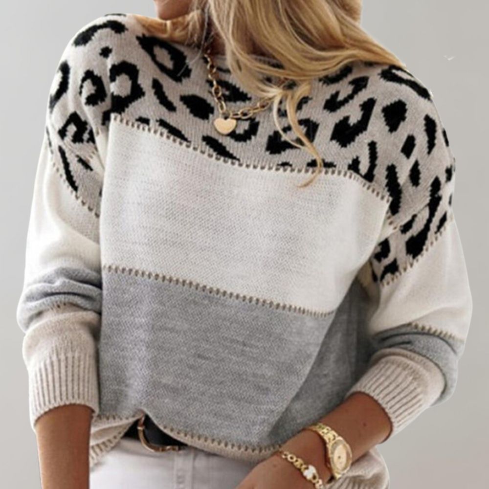 Emily & Isabella Brooks | Leopard Print Casual Sweater