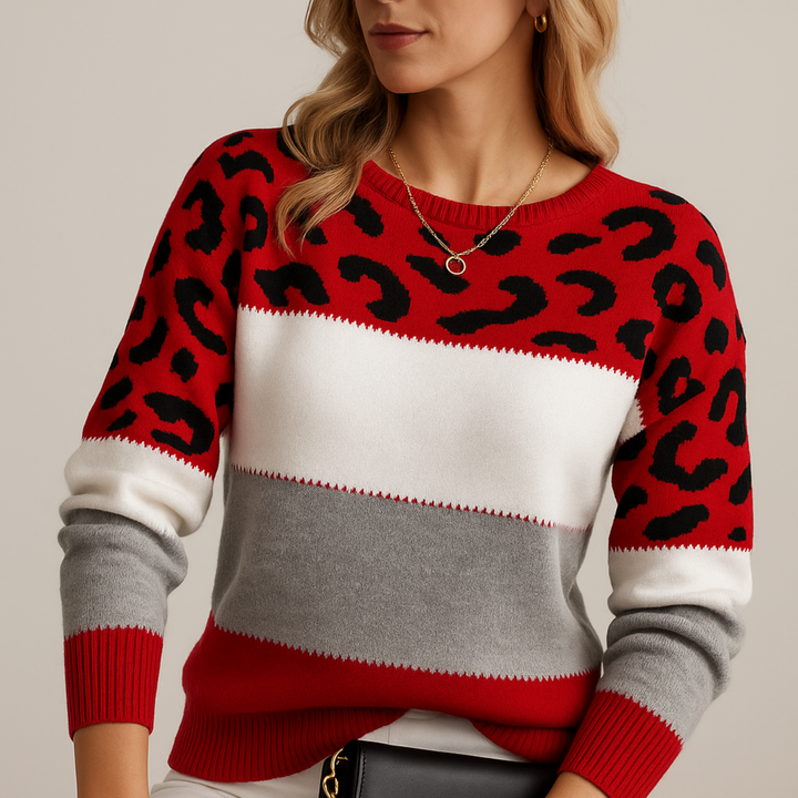 Emily & Isabella Brooks | Leopard Print Casual Sweater