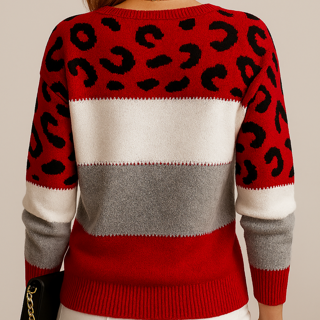 Emily & Isabella Brooks | Leopard Print Casual Sweater
