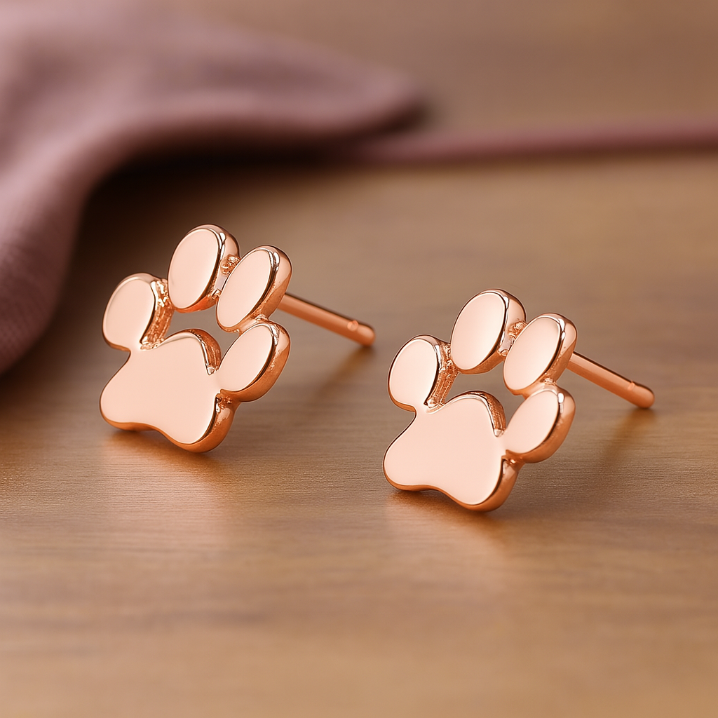 Emily & Isabella Brooks | Hypoallergenic Paw Earrings in Stainless Steel
