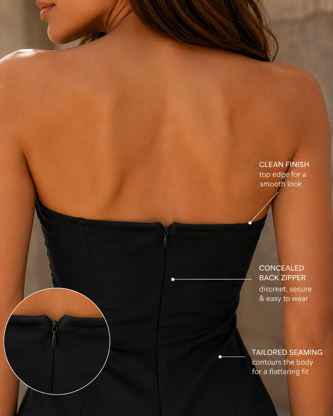 Emily & Isabella Brooks | Strapless Mini Dress - Lumina