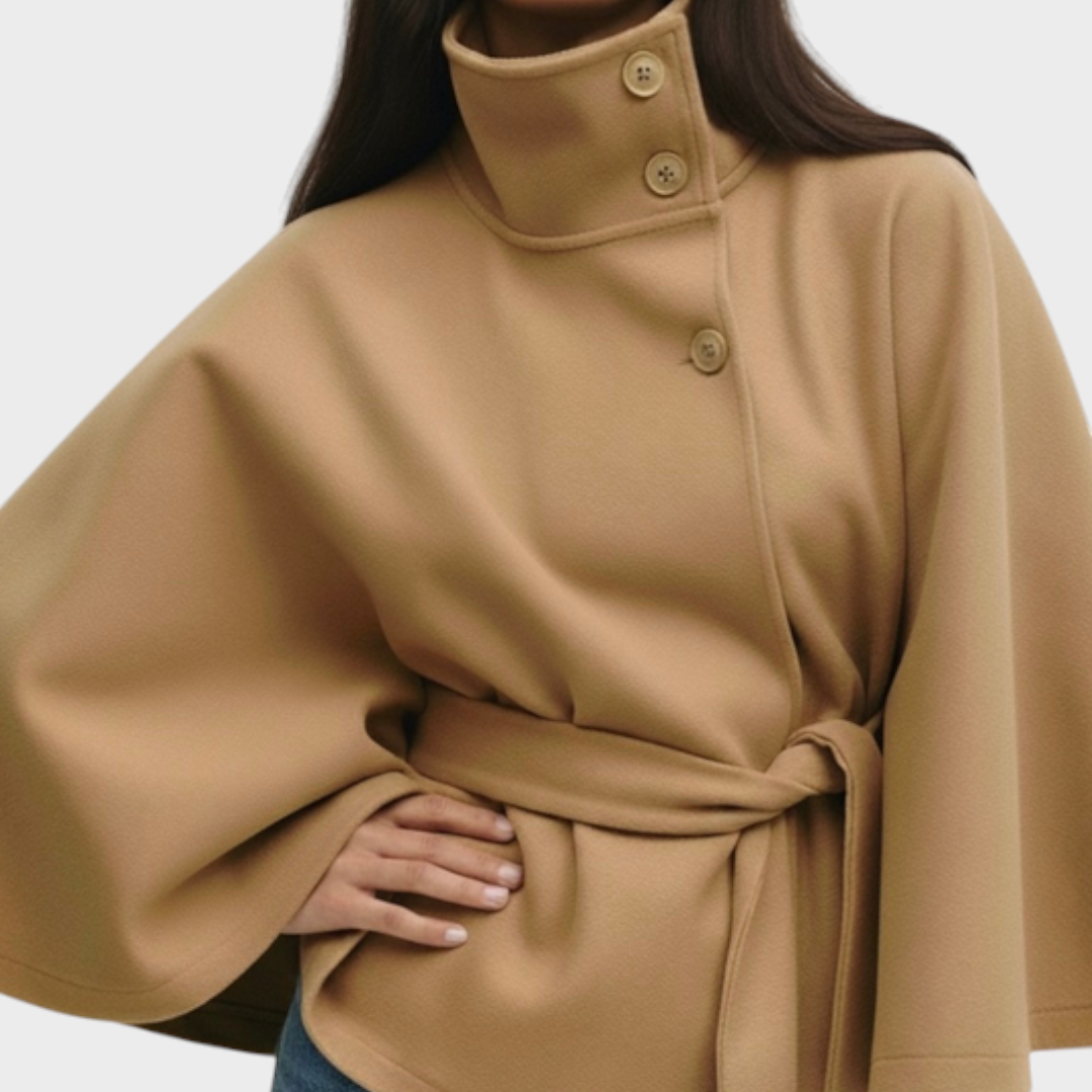 Emily & Isabella Brooks | Cape Jacket, High Neck, Belted