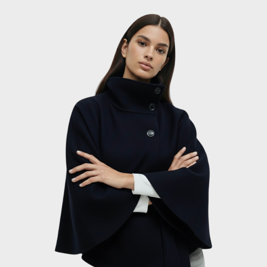 Emily & Isabella Brooks | Cape Jacket, High Neck, Belted