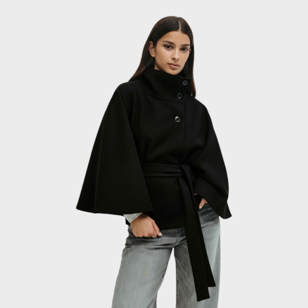 Emily & Isabella Brooks | Cape Jacket, High Neck, Belted