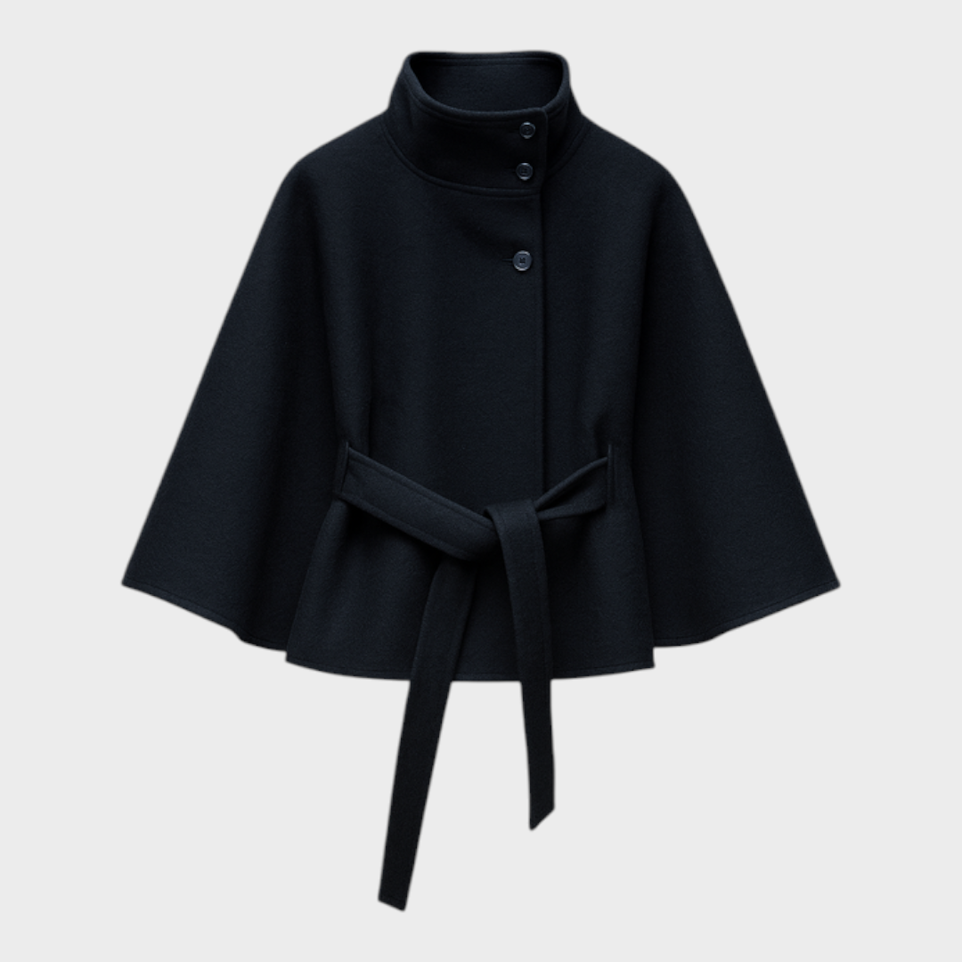 Emily & Isabella Brooks | Cape Jacket, High Neck, Belted