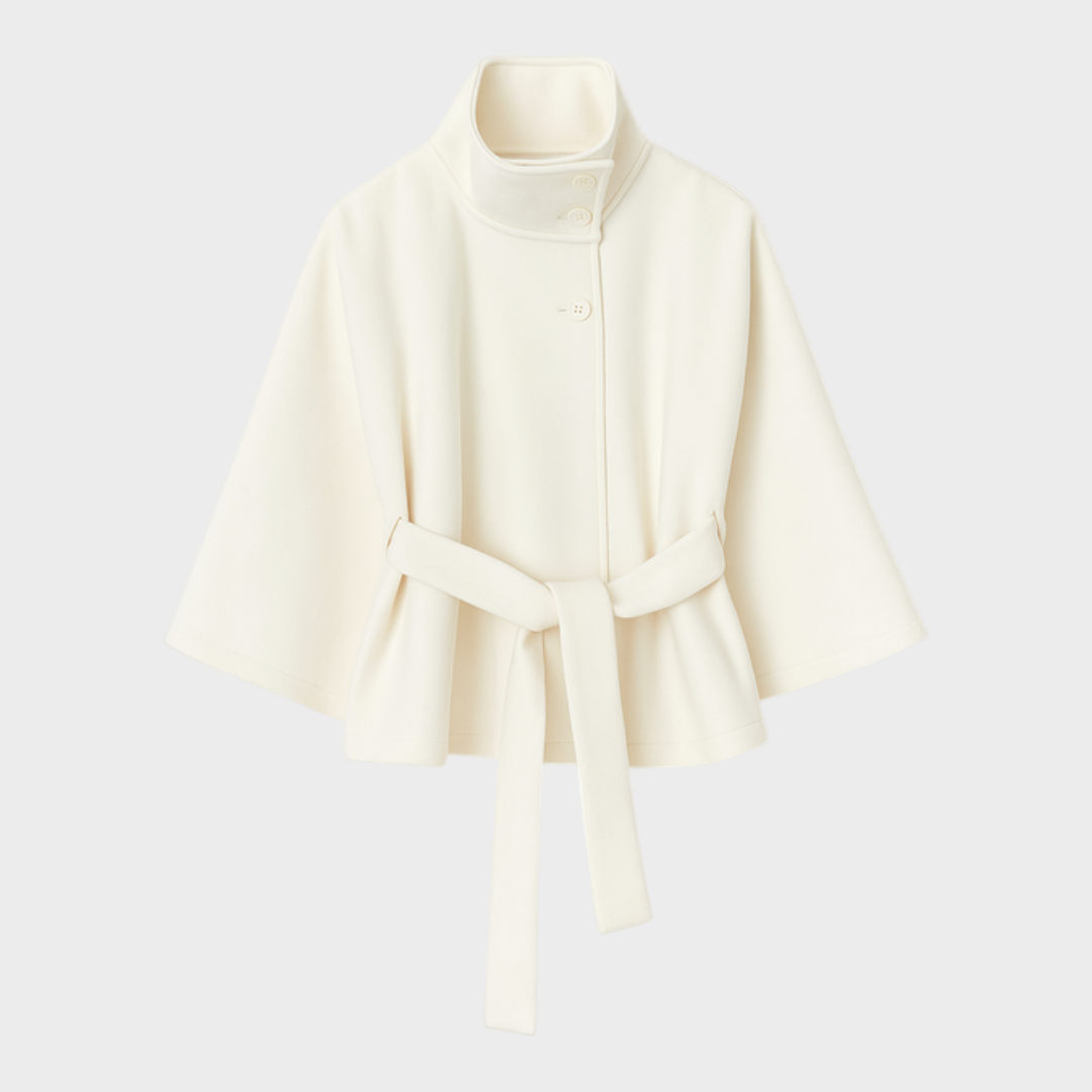 Emily & Isabella Brooks | Cape Jacket, High Neck, Belted