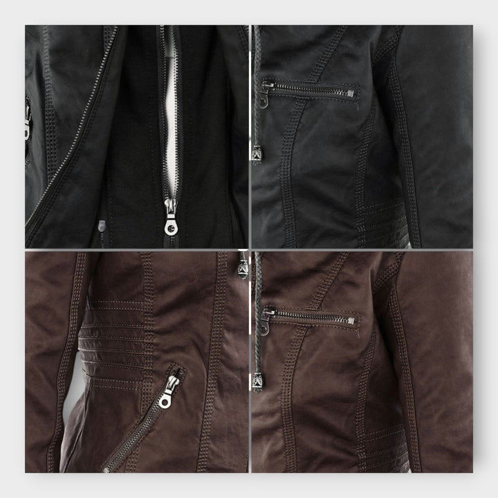 Emily & Isabella Brooks | Leather Jacket with Hood