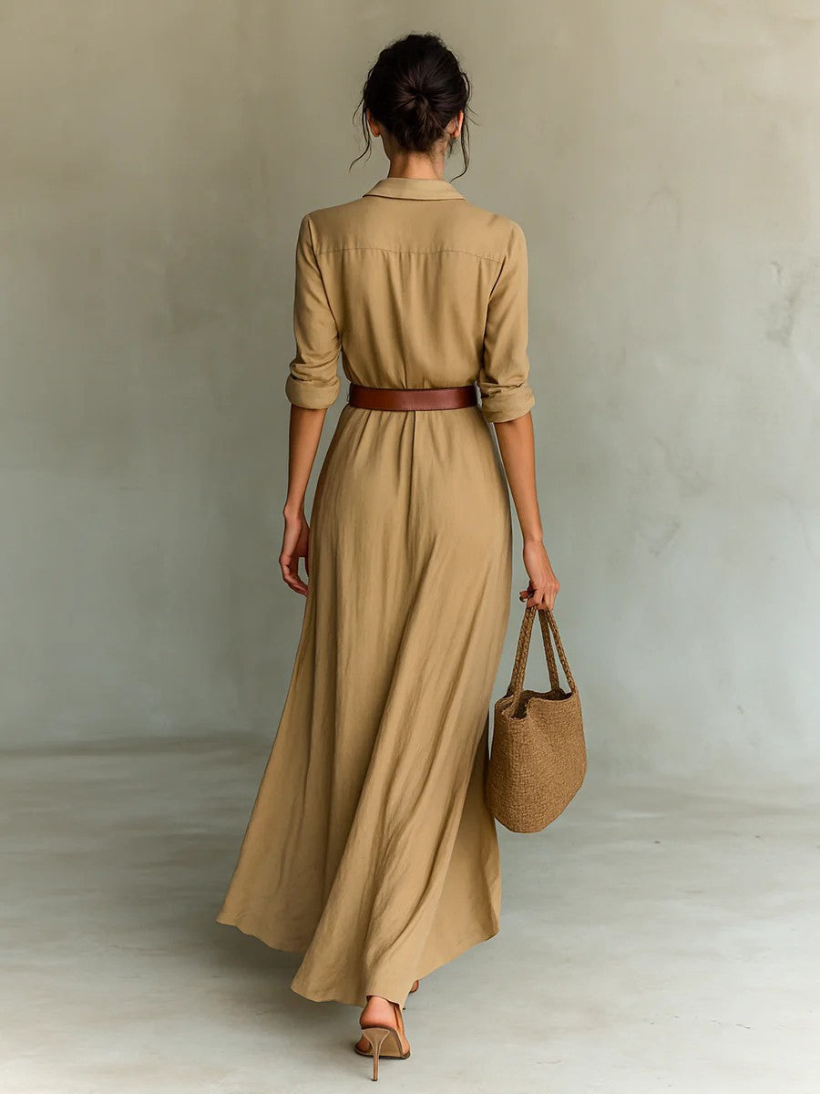 Emily & Isabella Brooks | Lapel-Wrap Maxi Dress