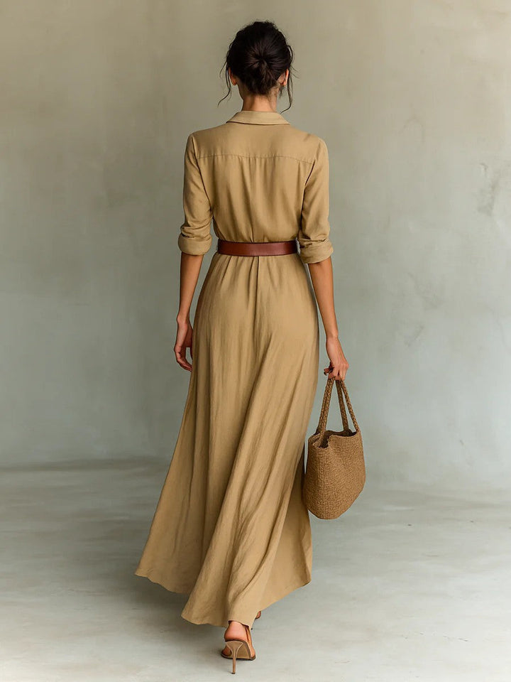 Emily & Isabella Brooks | Lapel-Wrap Maxi Dress