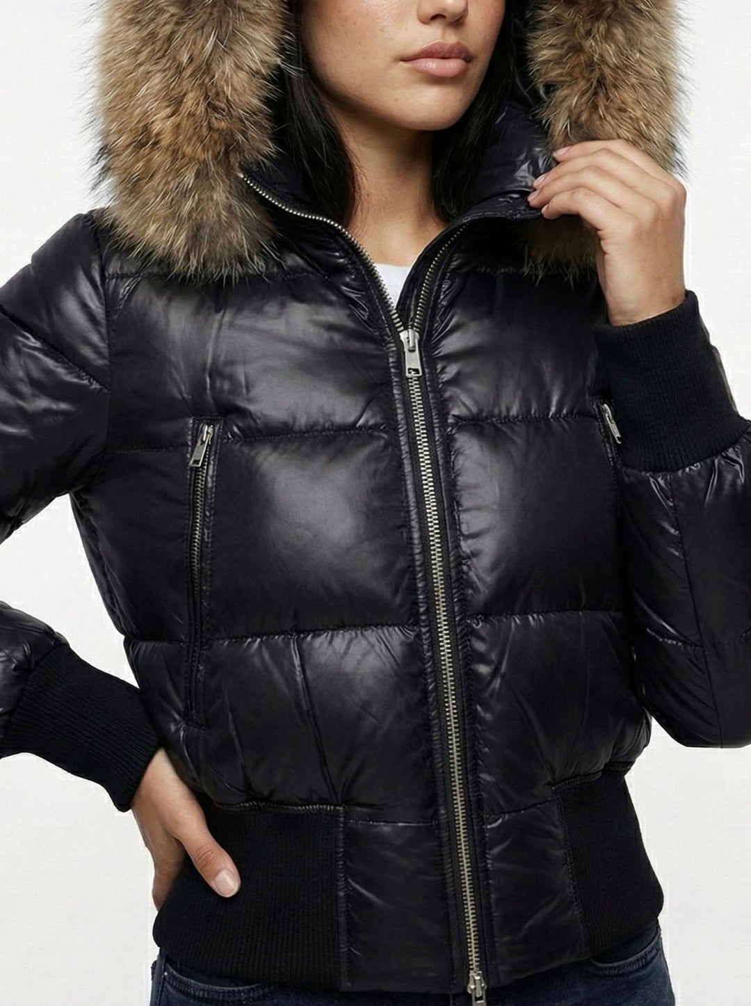 Emily & Isabella Brooks | Faux Fur Hooded Puffer Jacket