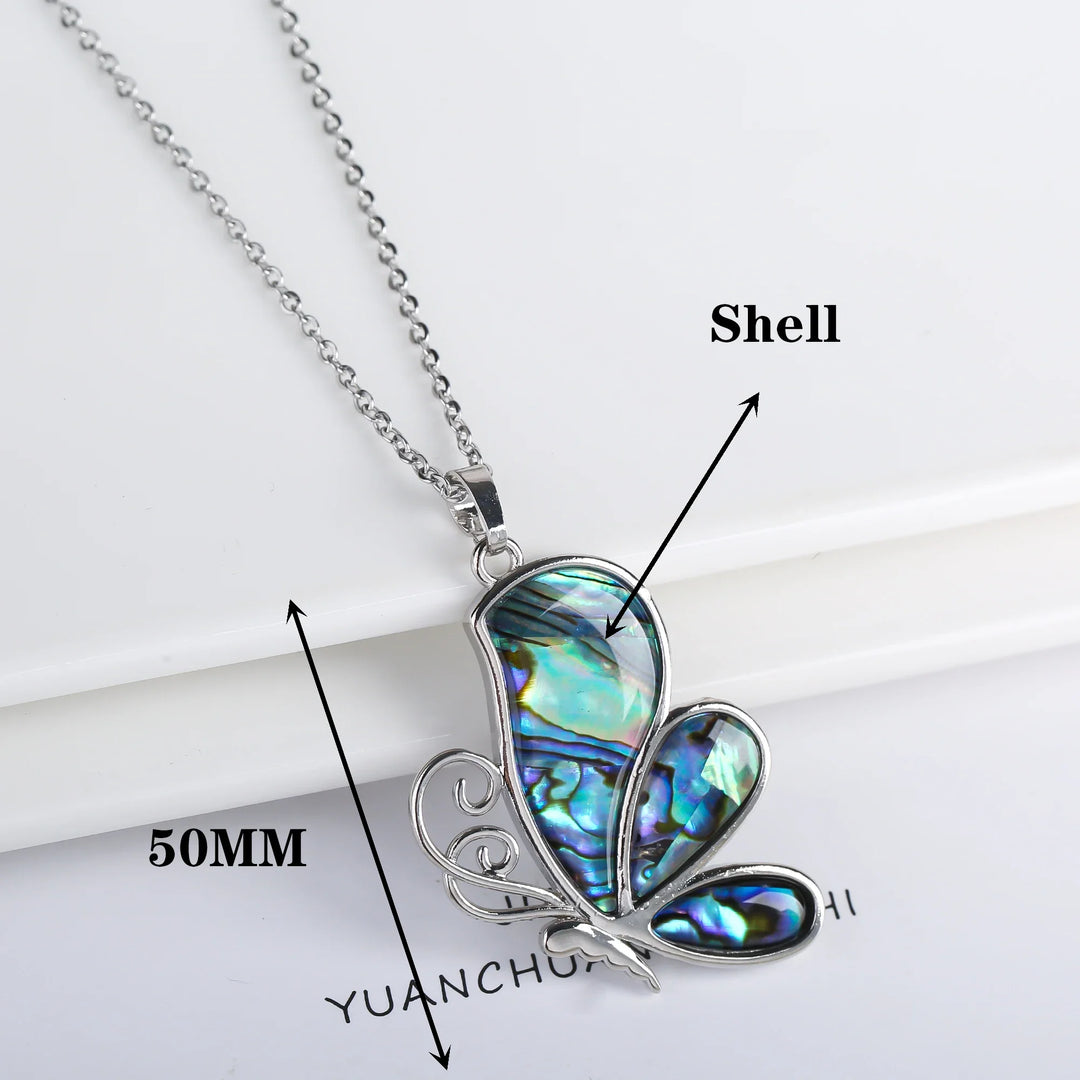 Emily & Isabella Brooks | Natural Shell Butterfly Pendant Necklace