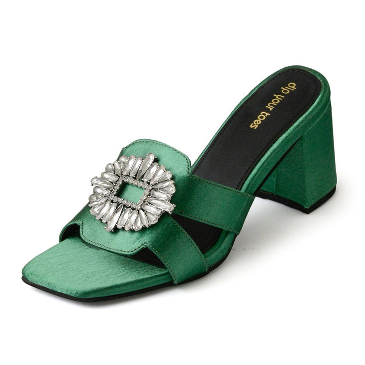 Emily & Isabella Brooks | Emerald Crystal Embellished Heels