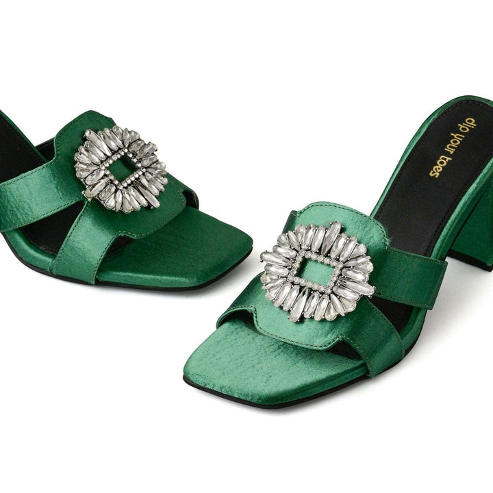 Emily & Isabella Brooks | Emerald Crystal Embellished Heels