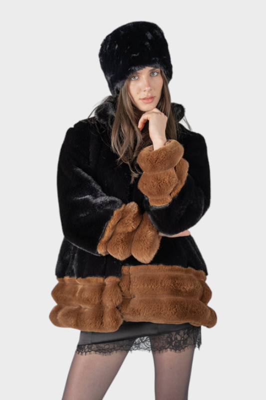 Emily & Isabella Brooks | Two-Toned Fur Jacket