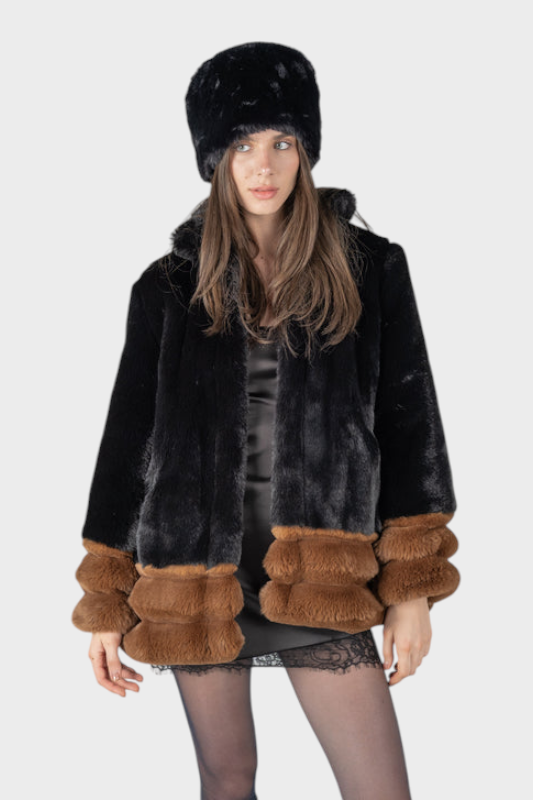 Emily & Isabella Brooks | Two-Toned Fur Jacket