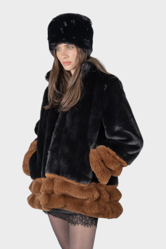 Emily & Isabella Brooks | Two-Toned Fur Jacket